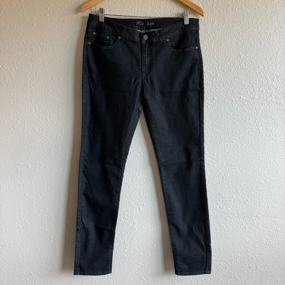 Prana dark grey skinny mid-rise jeans size 10